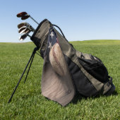 ヴィンテージと国旗 ゴルフタオル (グリーン)