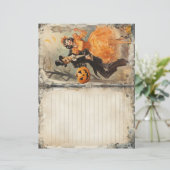 ヴィンテージと女性のハロウィンジャンクジャーナルページ (スタンド正面)