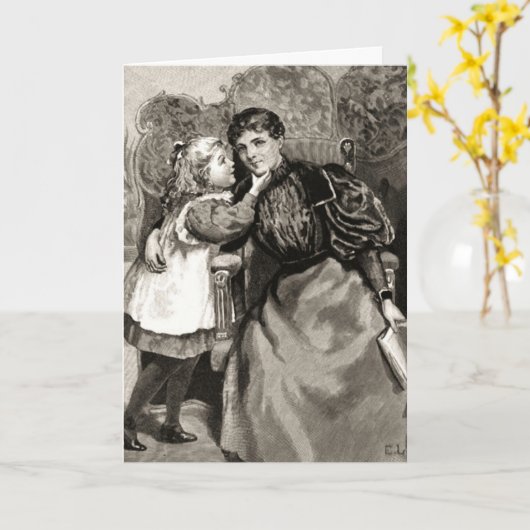 ヴィンテージと娘 カード (黄色い花)