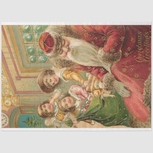 ヴィンテージと子どもとおもちゃでサンタを眠る 薄葉紙 (正面)