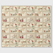 ヴィンテージと子どもの冬の風景 ラッピングペーパー (フラット)