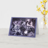 ヴィンテージと子のコラージュ カード (黄色い花)