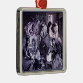 ヴィンテージと子のコラージュ メタルオーナメント (右)