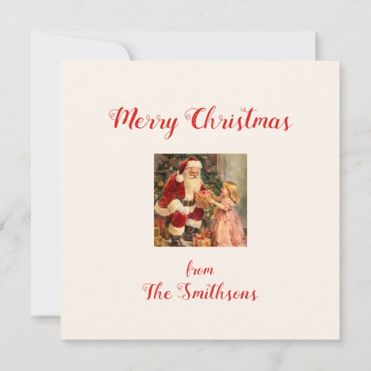 ヴィンテージと子供のクリスマスカード カード (裏面)