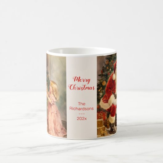 ヴィンテージと子供のクリスマス コーヒーマグカップ (中央)