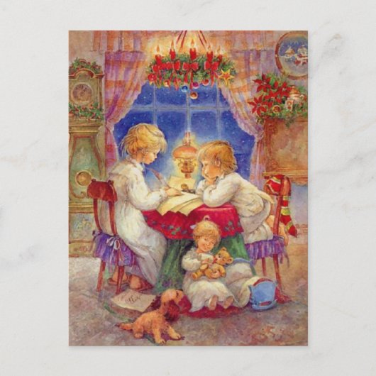 ヴィンテージと子供のテーブル ポストカード (正面)