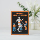 ヴィンテージと子供のハロウィーンのミイラ シーズンポストカード (スタンド正面)