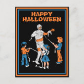 ヴィンテージと子供のハロウィーンのミイラ シーズンポストカード (正面)