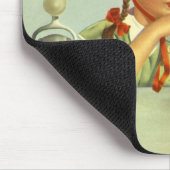 ヴィンテージと少年、少女が握手 マウスパッド (コーナー)