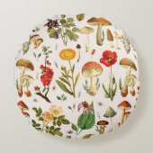 ヴィンテージと山花模様 ラウンドクッション (正面)