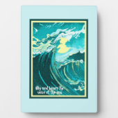 ヴィンテージと嵐の海の上を歩く月の芸術と引用文  フォトプラーク (正面)