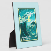 ヴィンテージと嵐の海の上を歩く月の芸術と引用文  フォトプラーク (側面)