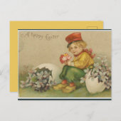 ヴィンテージと復活祭の少年 ポストカード (正面/裏面)