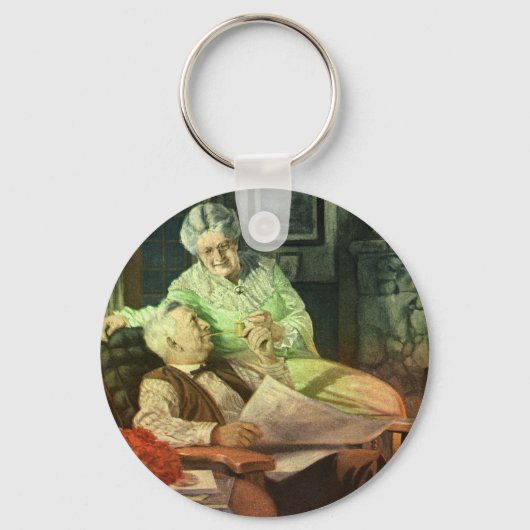 ヴィンテージと恋愛；ロマンチックな祖父母 キーホルダー (正面)