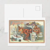 ヴィンテージと悪魔のハロウィーン葉書 ポストカード (正面/裏面)