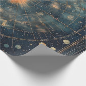 ヴィンテージと惑星の〔占星術の〕十二宮図マップ ラッピングペーパー (角)