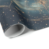 ヴィンテージと惑星の〔占星術の〕十二宮図マップ ラッピングペーパー (ロールコーナー)