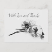 ヴィンテージと愛のパンジーのスケッチ感謝してい ポストカード (正面)