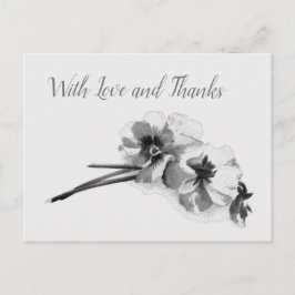 ヴィンテージと愛のパンジーのスケッチ感謝してい ポストカード
