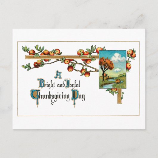 ヴィンテージと感謝祭の詩 シーズンポストカード (正面)