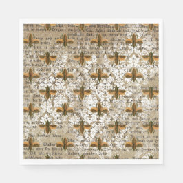 ヴィンテージと新聞社のコラージュ スタンダードランチョンナプキン