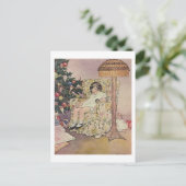 ヴィンテージと木のクリスマスカード シーズンポストカード (スタンド正面)