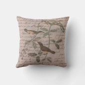 ヴィンテージと枝の書鳥 クッション (裏面)