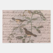ヴィンテージと枝の書鳥 ラッピングペーパーシート (正面2)