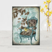 ヴィンテージと椅子のグリーティングカードII カード (黄色い花)