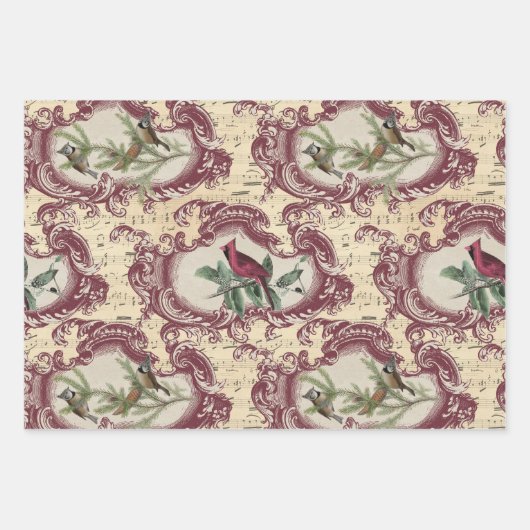 ヴィンテージと楽譜 ラッピングペーパーシート (正面)