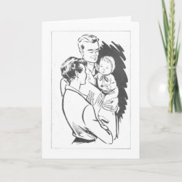 ヴィンテージと父とベビー カード