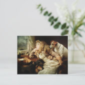 ヴィンテージと犬の二人 ポストカード (スタンド正面)