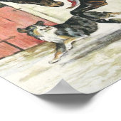 ヴィンテージと犬の友人 ポスター (角)