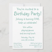 ヴィンテージと犬の誕生日パーティーへの招待 招待状 (裏面)