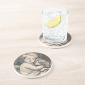 ヴィンテージと犬 コースター (側面)