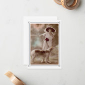 ヴィンテージと犬 ノートカード (正面/裏面インサイチュ)