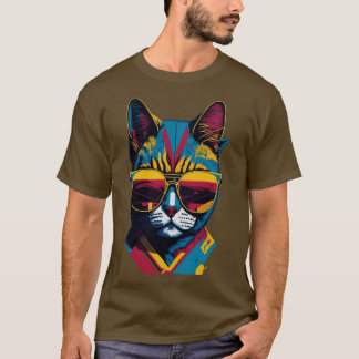 ヴィンテージと猫しゃれているレトロクール猫2 Tシャツ