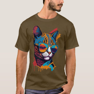ヴィンテージと猫しゃれているレトロクール猫5 Tシャツ