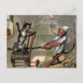 ヴィンテージと猿のクリスマスポストカード ポストカード (正面)