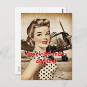 ヴィンテージと第2次世界大戦飛行機生エレガント生田 ポストカード (正面/裏面)