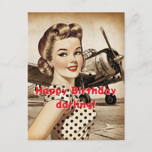 ヴィンテージと第2次世界大戦飛行機生エレガント生田 ポストカード (正面)