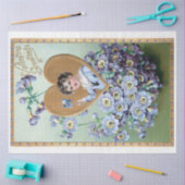 ヴィンテージと紫のバレンタインプリムローズ 薄葉紙 (クラフト)