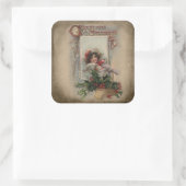 ヴィンテージと聖降誕祭の挨拶 スクエアシール (バッグ)