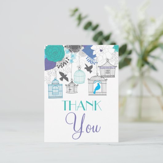 ヴィンテージと花ありがとうはがき ポストカード (スタンド正面)