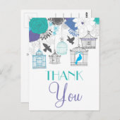 ヴィンテージと花ありがとうはがき ポストカード (正面/裏面)