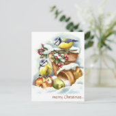 ヴィンテージと花のポットクリスマス ポストカード (スタンド正面)