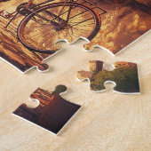 ヴィンテージと花のポット ジグソーパズル (側面)