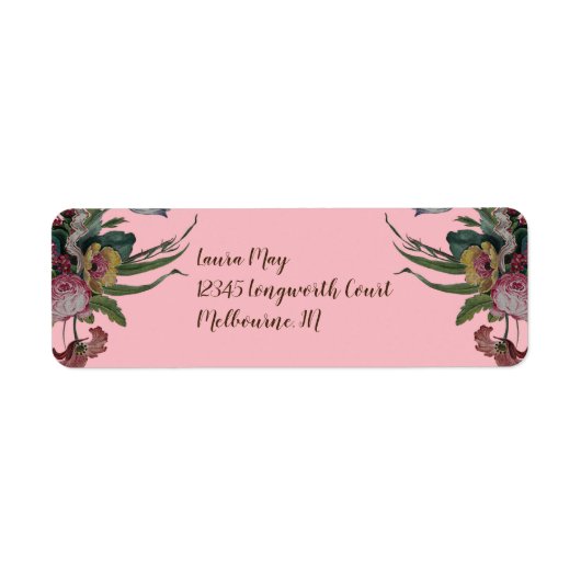 ヴィンテージと花の誕生日パーティー ラベル (正面)