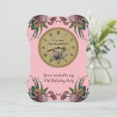 ヴィンテージと花の誕生日パーティー 招待状 (スタンド正面)