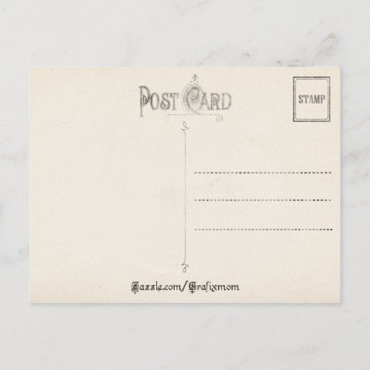 ヴィンテージと花を咲かせた子供 ポストカード (裏面)